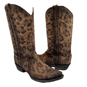 Cavenders Leopard Cheetah Western Boots Sz 7 1/2